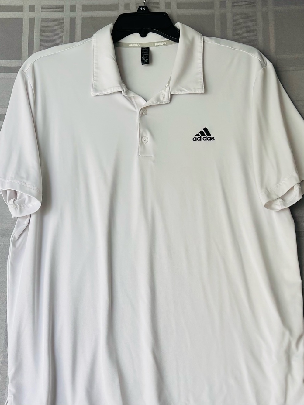adidas White Polo Shirt with Black Logo